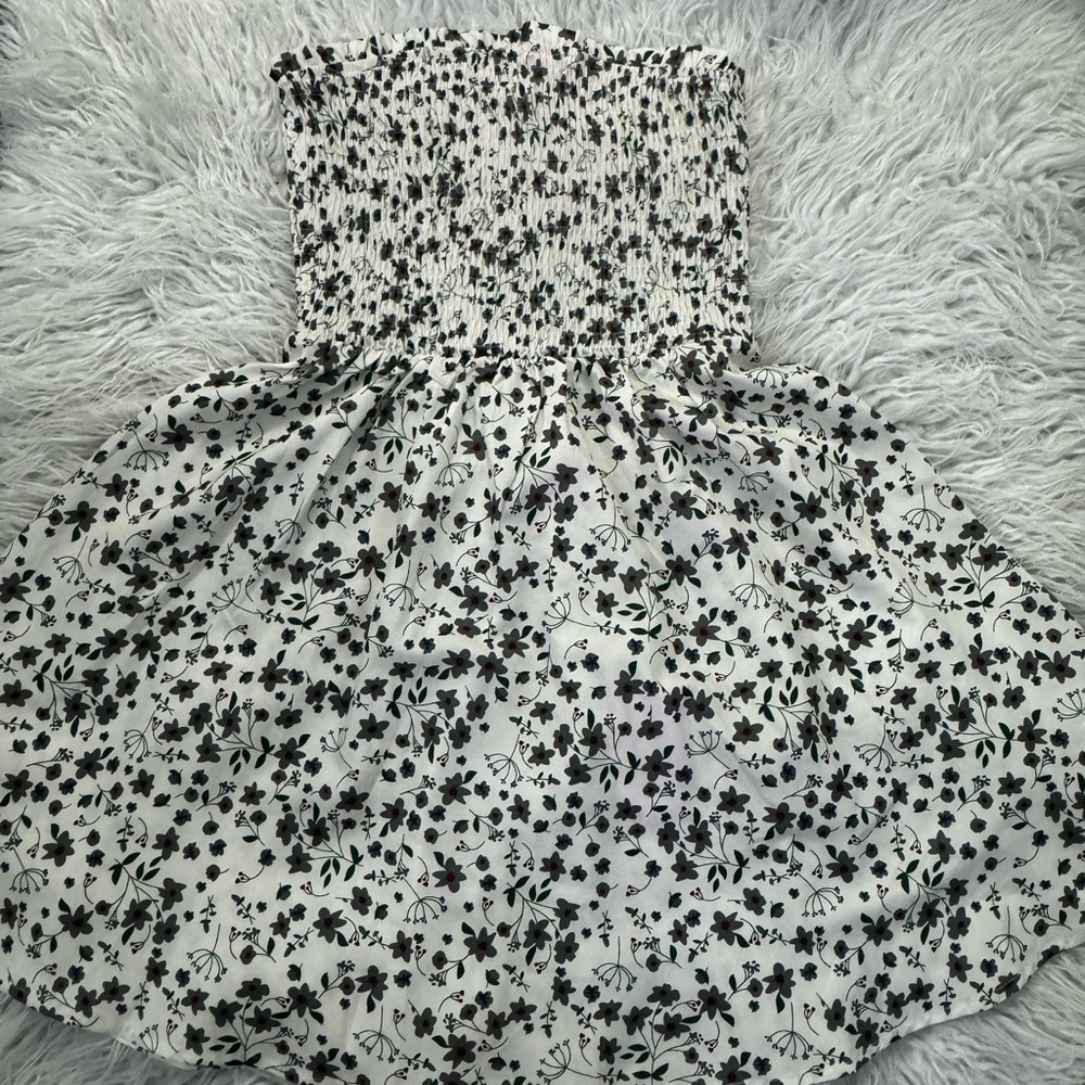 Loness strapless summer flower print dress